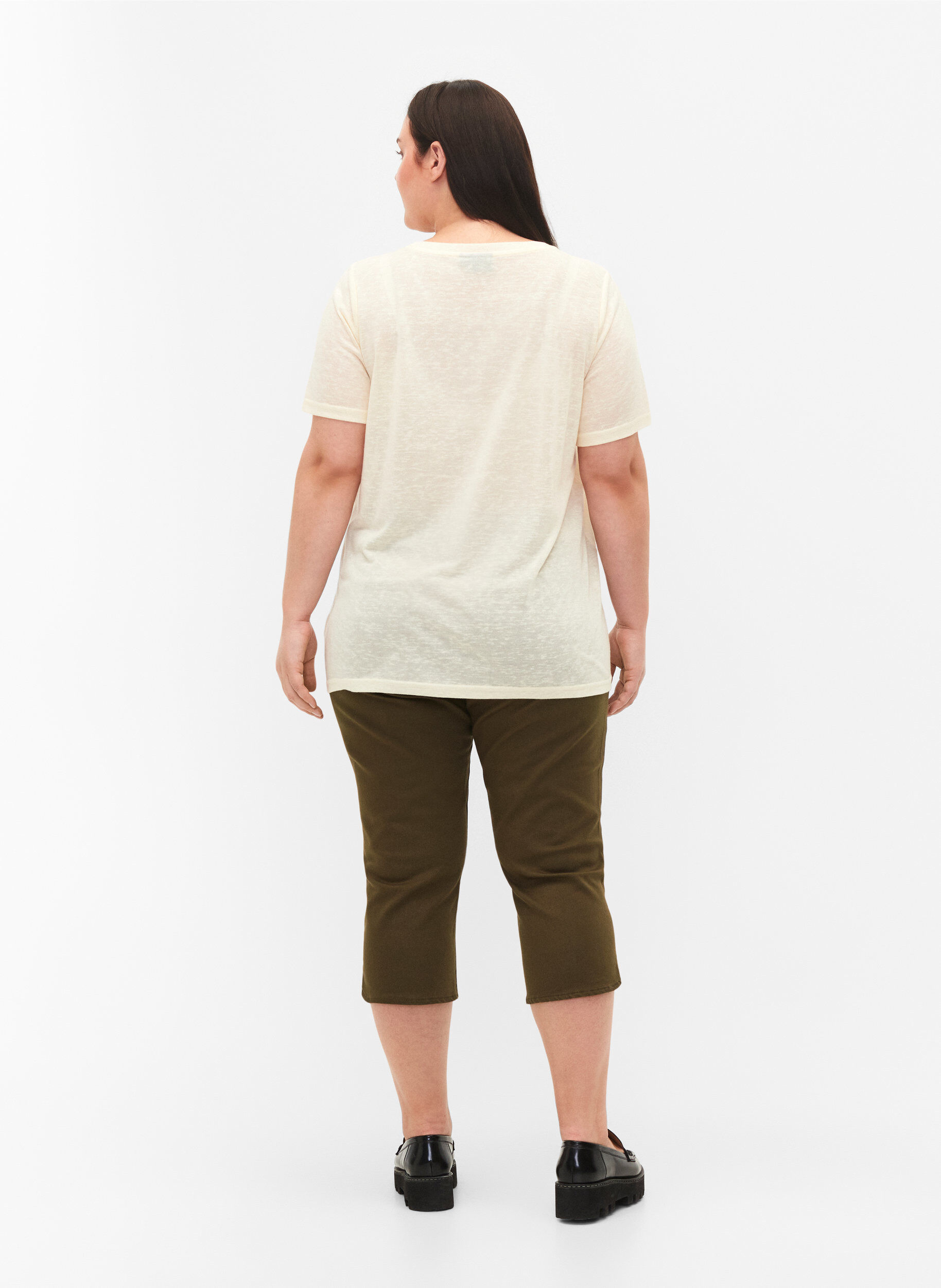 Zizzi T&aelig;tsiddende knickers i bomuldsmix, Ivy Green, Model image number 1