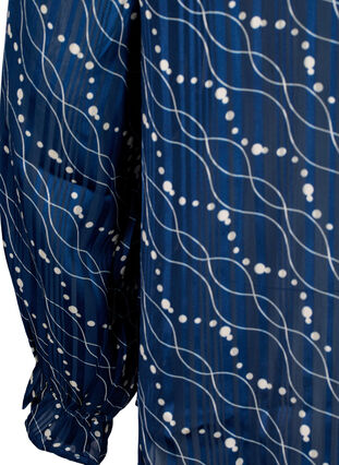 Langærmet bluse med flæser og print, Dress Bl. Swirl AOP, Packshot image number 3