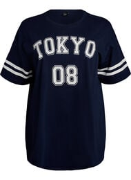 Sporty oversize college t-shirt, Bl&aring;