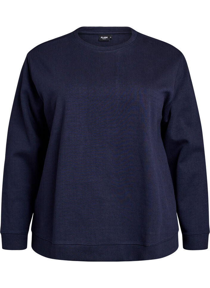 Sweatshirt med rund hals , Bl&aring;, Packshot image number 0
