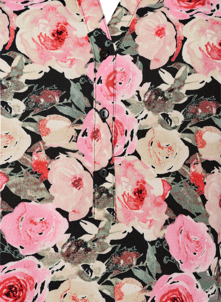 Bluse med korte &aelig;rmer og v-udsk&aelig;ring , Lyser&oslash;d, Packshot image number 2