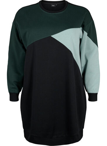 Lang sweatshirt med colorblock, Scarab Color Block, Packshot image number 0