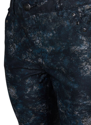 Mønstrede Emily jeans med nitter, Black AOP, Packshot image number 2