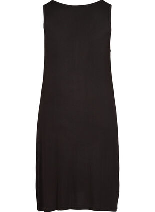Ærmeløs kjole i visksoe, Black, Packshot image number 1