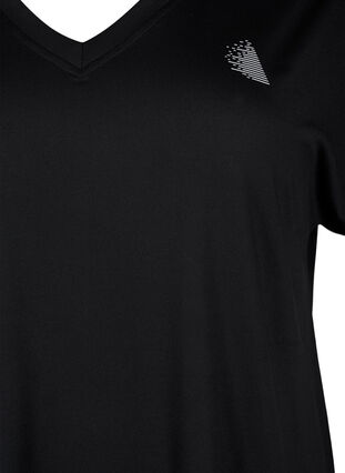 Trænings t-shirt med v-hals, Black, Packshot image number 2
