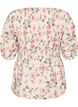 Bluse i viskose med smock og peplum-effekt, Vanilla, Packshot image number 1