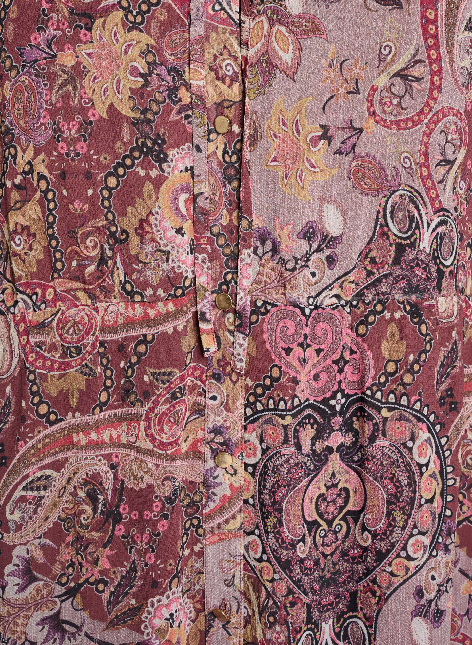ZizziMidikjole med paisleyprint og elastisk talje, Lilla, Packshot image number 2