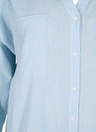 Stribet skjortekjole i bomuld, Blue Stripe, Packshot image number 2