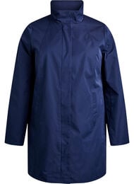 Overgangsjakke med lommer og h&oslash;j krave , Bl&aring;