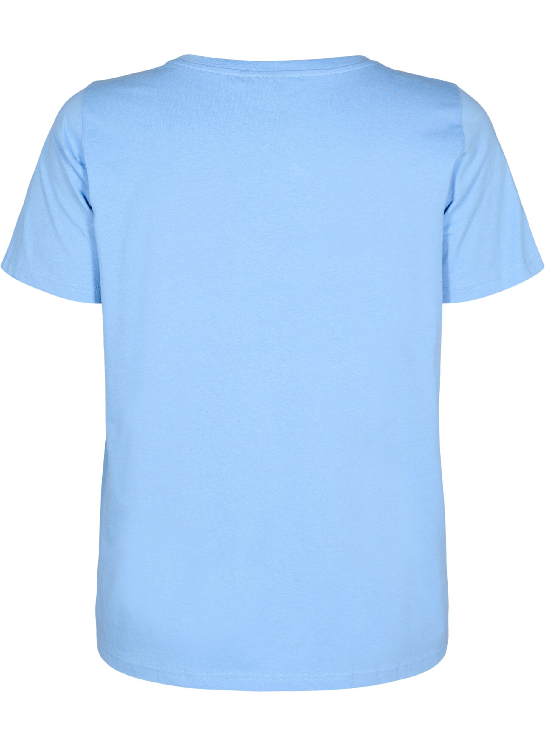 Zizzi Bomulds t-shirt med motiv, D.R.Blue w. Every, Packshot image number 1