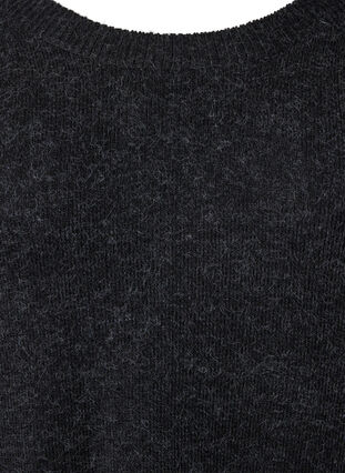 Meleret strikkjole med knapper, Dark Grey Melange, Packshot image number 2