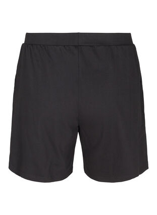 Løse bomulds shorts med lommer, Black, Packshot image number 1