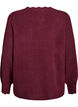 Strikbluse med b&oslash;lgekanter., M&oslash;rk Bordeaux, Packshot image number 1