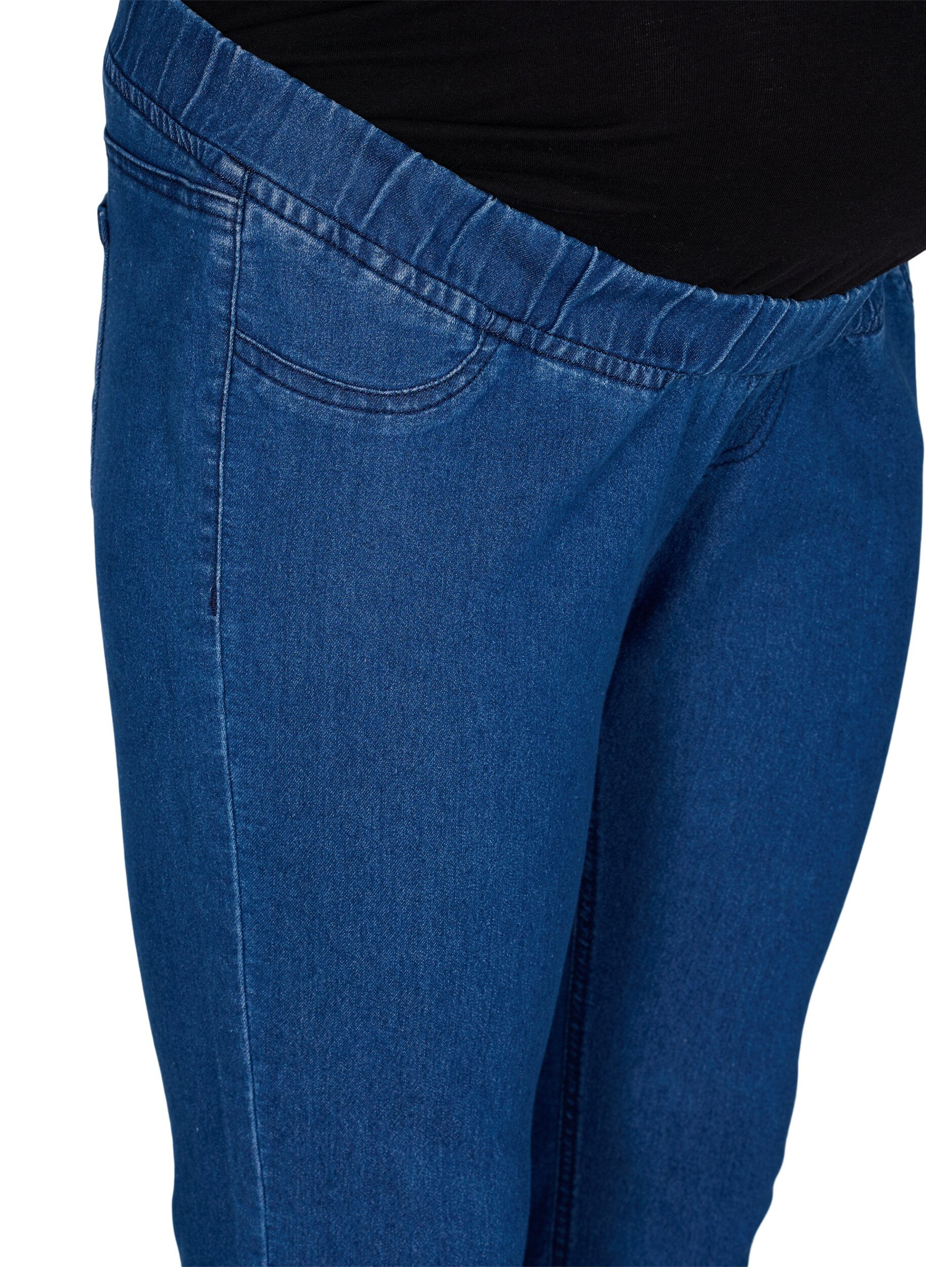 Zizzi Graviditets jeggings med baglommer, Bl&aring;, Packshot image number 2