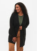 Meleret strik cardigan med lommer, Gr&aring;, Model image number 0