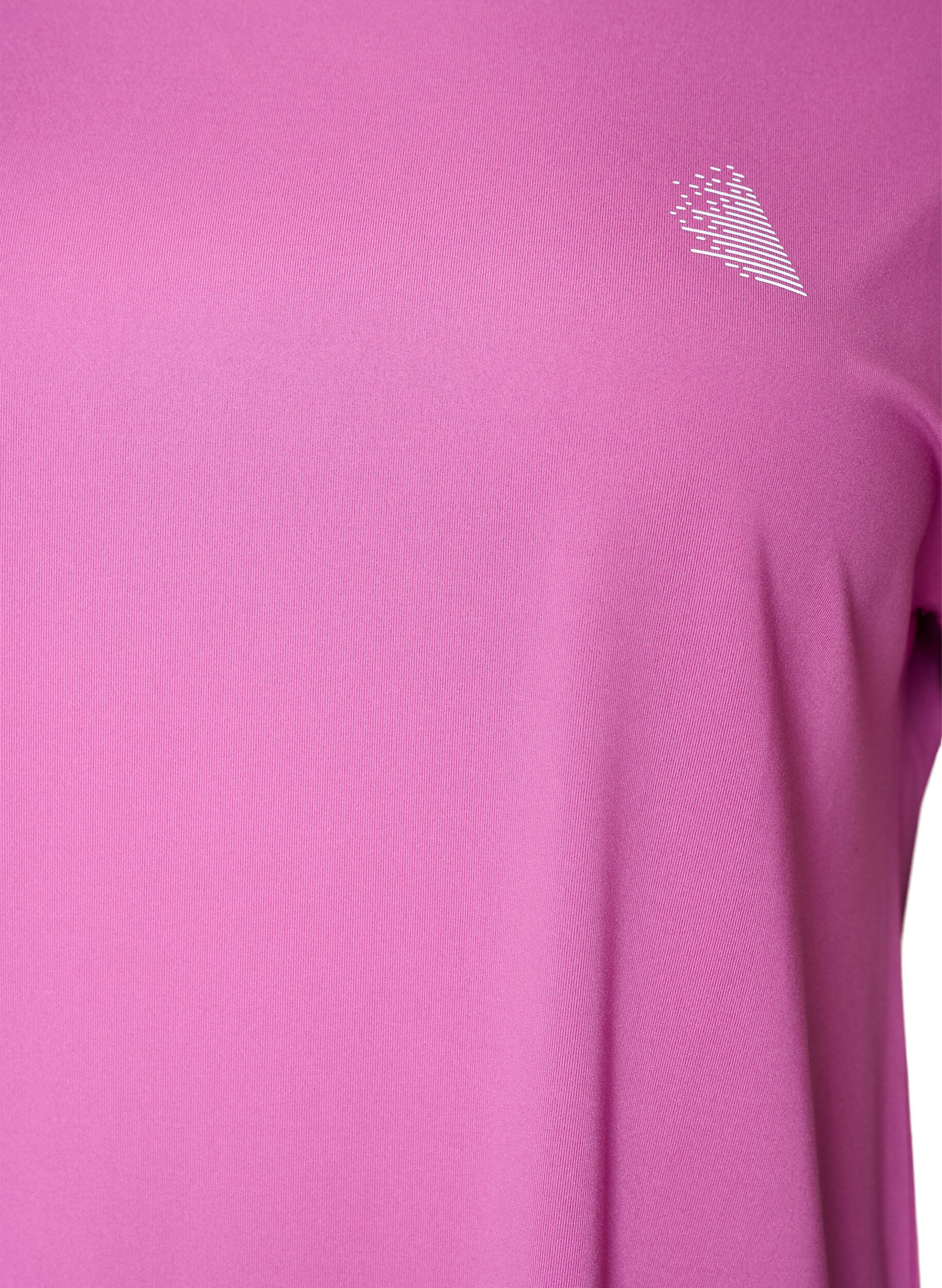 ZizziEnsfarvet tr&aelig;nings t-shirt, Lilla, Packshot image number 2