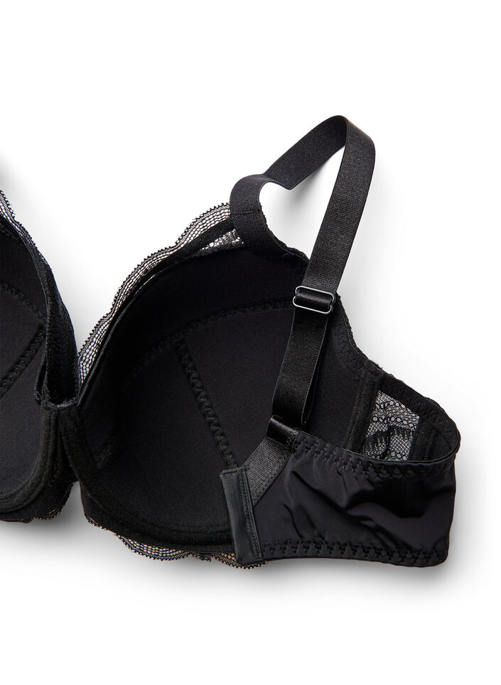 Vatteret bh med blonder, Sort, Packshot image number 3