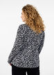 Langærmet bluse med leopardprint, Grå, Model image number 2