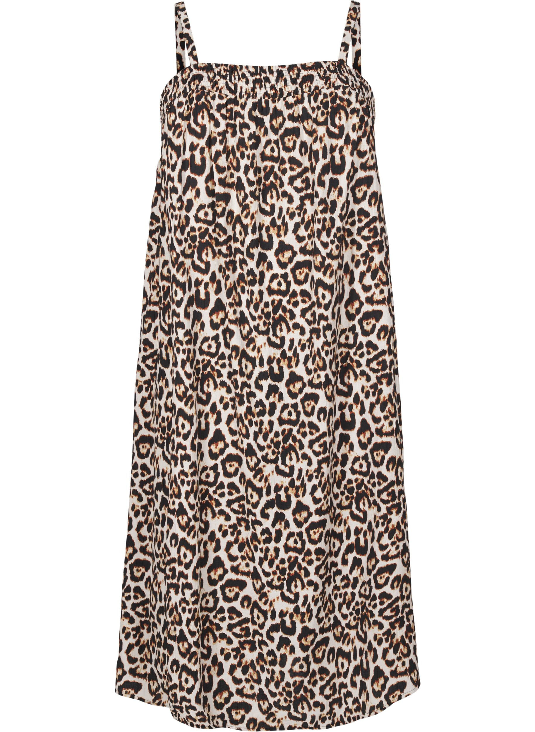 Zizzi Midilang stropkjole i viskose , Beige, Packshot image number 0