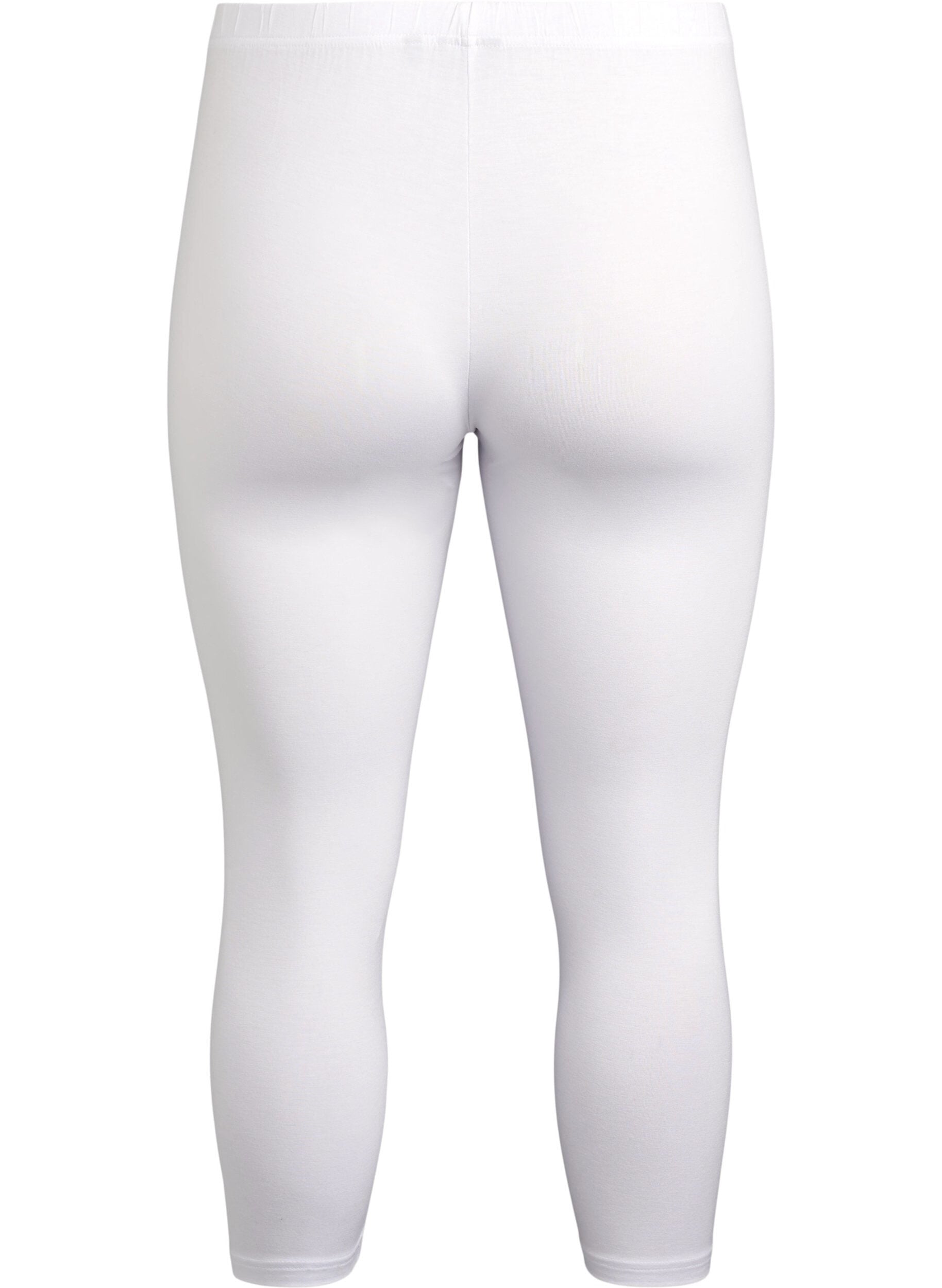 ZizziBasis 3/4 leggings i viskose, Hvid, Packshot image number 1