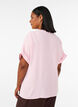 L&oslash;s bluse med korte &aelig;rmer, Lyser&oslash;d, Model image number 2