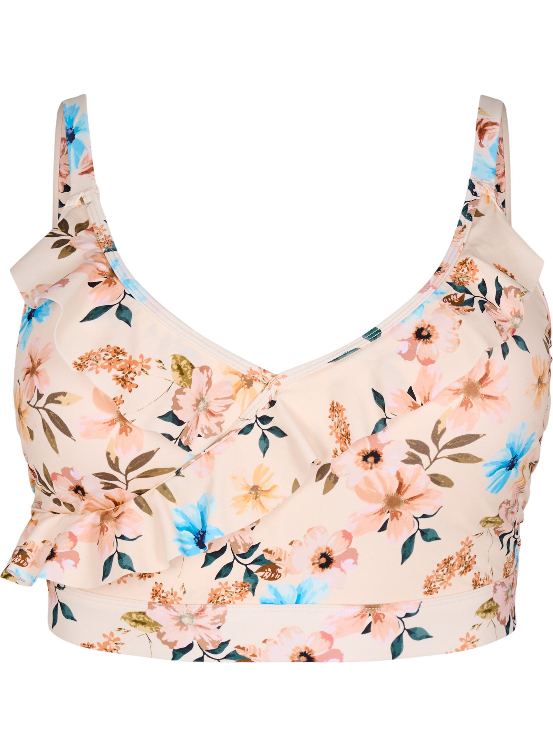 Blomstret Bikini Bh Med FlæSedetaljer
