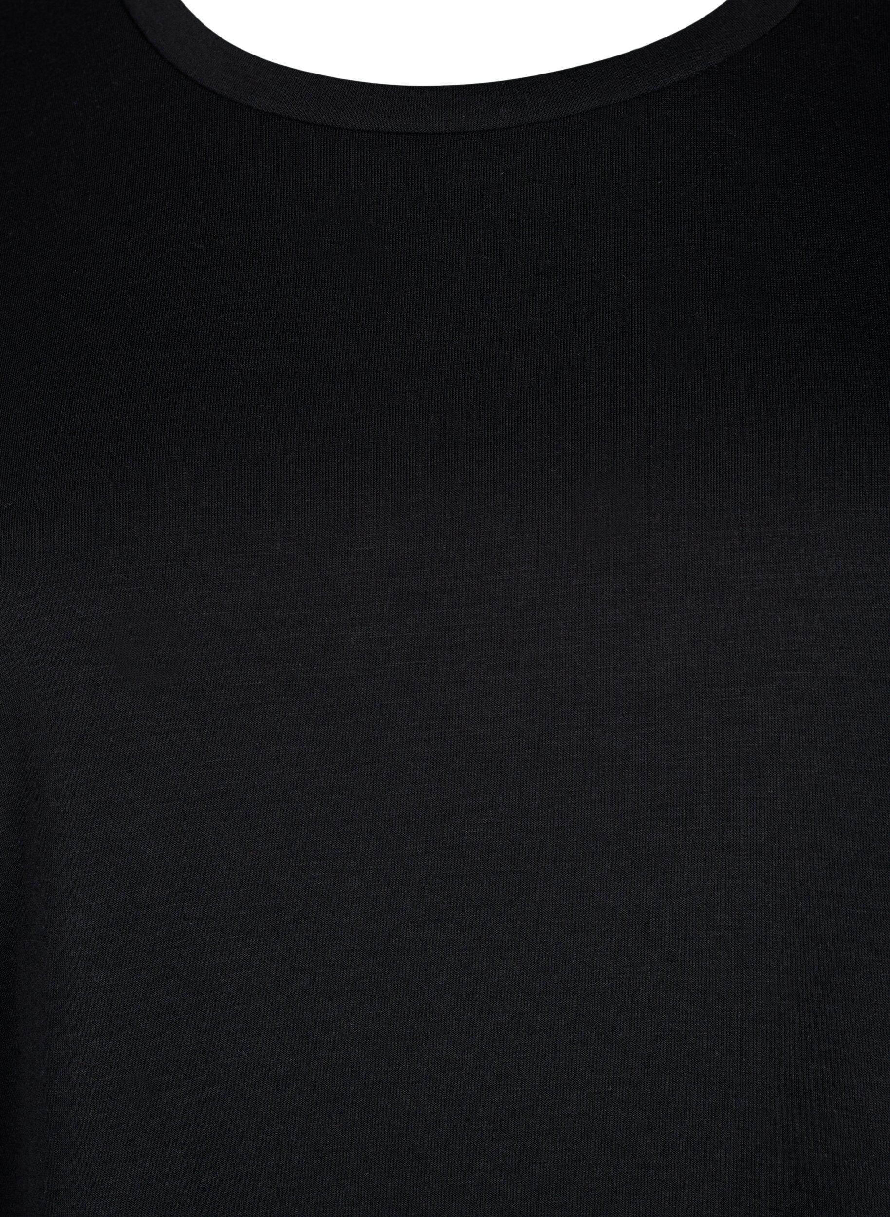 Zizzi T-shirt i modalmix, Sort, Packshot image number 2