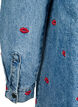 Løs denimskjorte med broderede lips, Light Blue Kiss, Packshot image number 4
