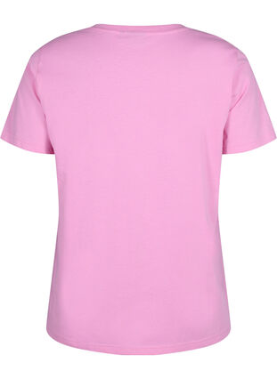 T-shirt i bomuld med print og rund hals , RoseBloom W. Love, Packshot image number 1