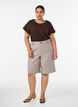 T-shirt i bomuld med crochetdetalje, Brun, Model image number 1