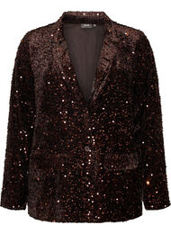 Blazer med pailletter, Brun