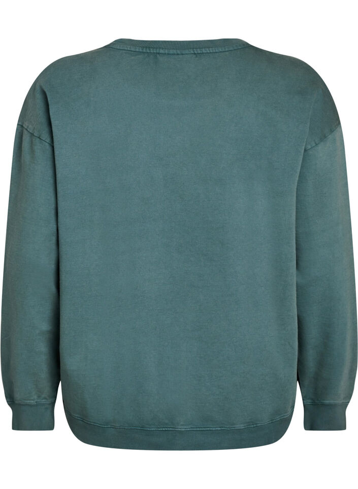 L&oslash;s sweatshirt med washed look, Gr&oslash;n, Packshot image number 1