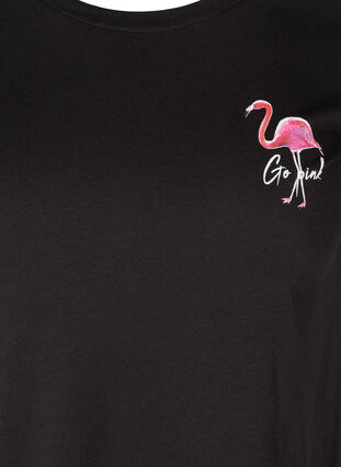 Kortærmet t-shirt med print, Black Flamingo, Packshot image number 2