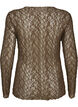 Meshbluse med m&oslash;nster og glimmertr&aring;d, Brun, Packshot image number 1