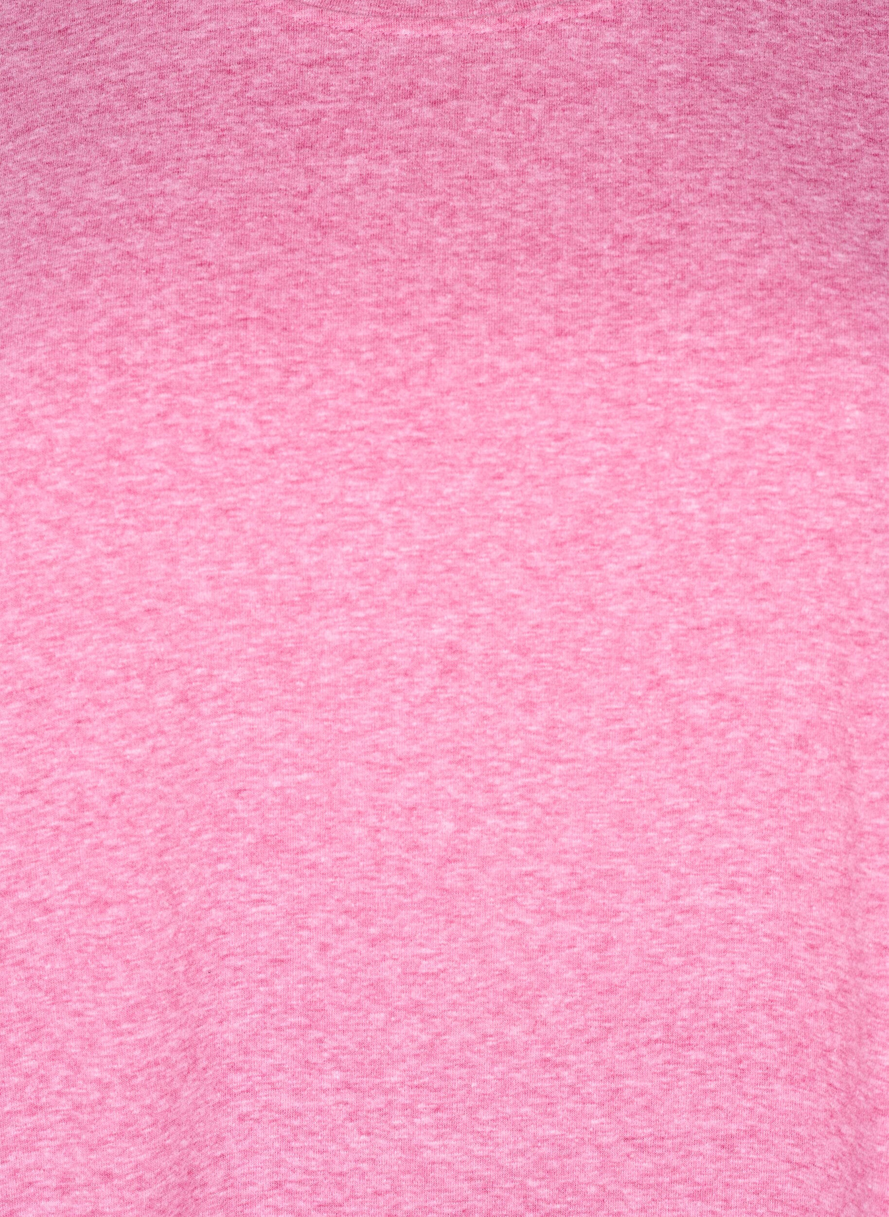 Zizzi Meleret t-shirt med korte &aelig;rmer, Lyser&oslash;d, Packshot image number 2