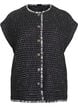Ternet vest med dekorative knapper, Sort, Packshot image number 0