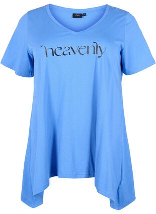 Bomulds t-shirt med korte ærmer, Ultramarine HEAVENLY, Packshot image number 0