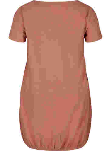 Kortærmet kjole i bomuld, Canyon rose, Packshot image number 1