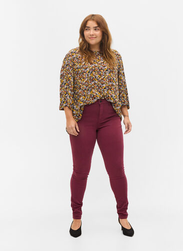 Super slim Amy jeans med høj talje, Port Royal, Model image number 0