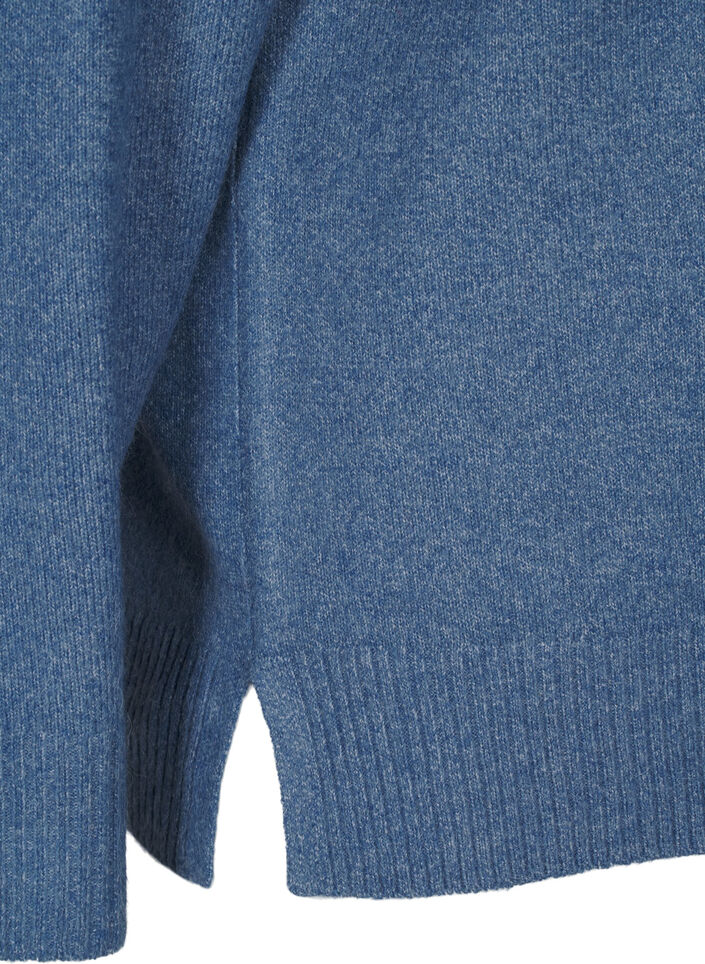 Strikbluse med v-hals, Bering S. White Mel., Packshot image number 3