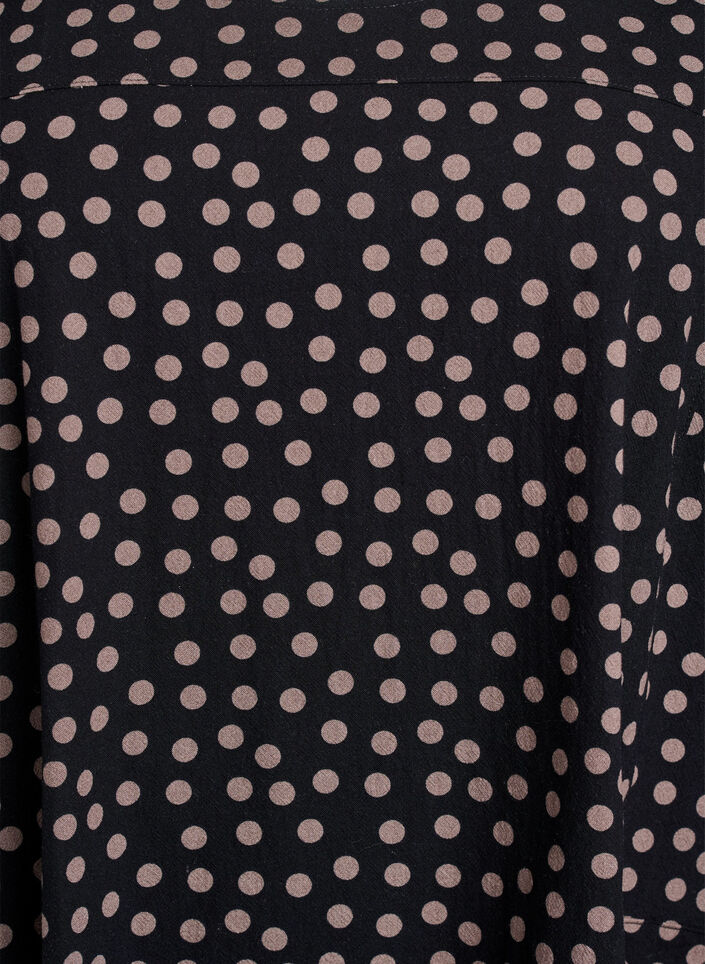 Kortærmet bomuldskjole med print, Morel Dot, Packshot image number 2