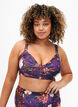 Printet bikini bh med bøjle, Purple Flower, Model image number 0