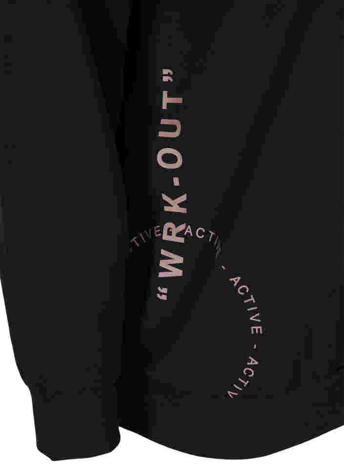 Højhalset sweatshirt med lynlås, Black, Packshot image number 3