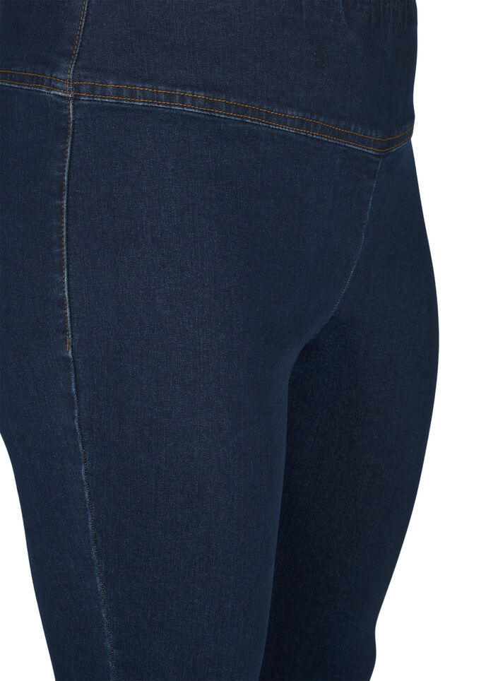 Stretchy jeggings med høj talje, Dark Blue, Packshot image number 2