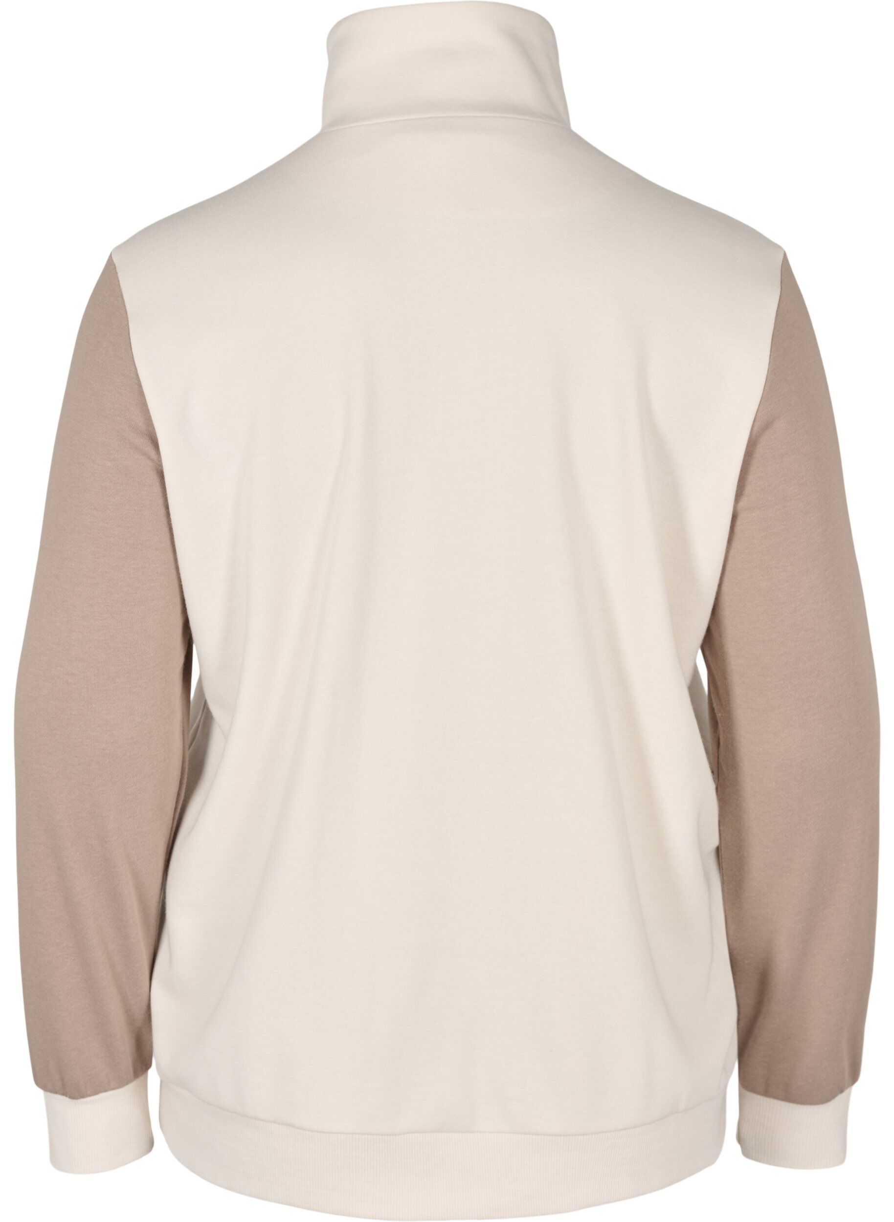 Zizzi Sweatshirt med colorblock, Timber Wolf/Birch, Packshot image number 1
