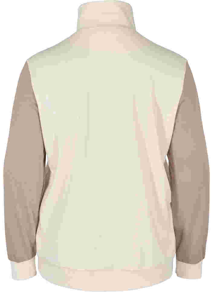 Sweatshirt med colorblock, Timber Wolf/Birch, Packshot image number 1