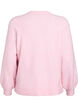 Cardigan i bl&oslash;d strik med guldfarvede knapper, Lyser&oslash;d, Packshot image number 1