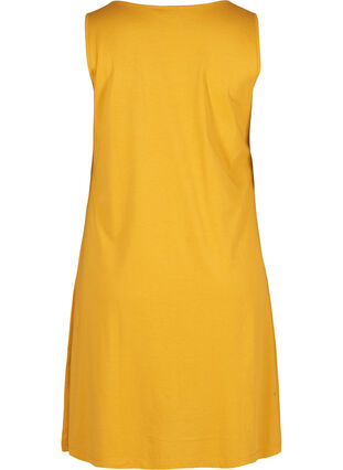 Ærmeløs bomulds kjole med a-shape, Mineral Yellow NY, Packshot image number 1