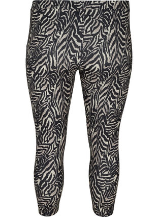 3/4 leggings med print, Black Zebra AOP, Packshot image number 1