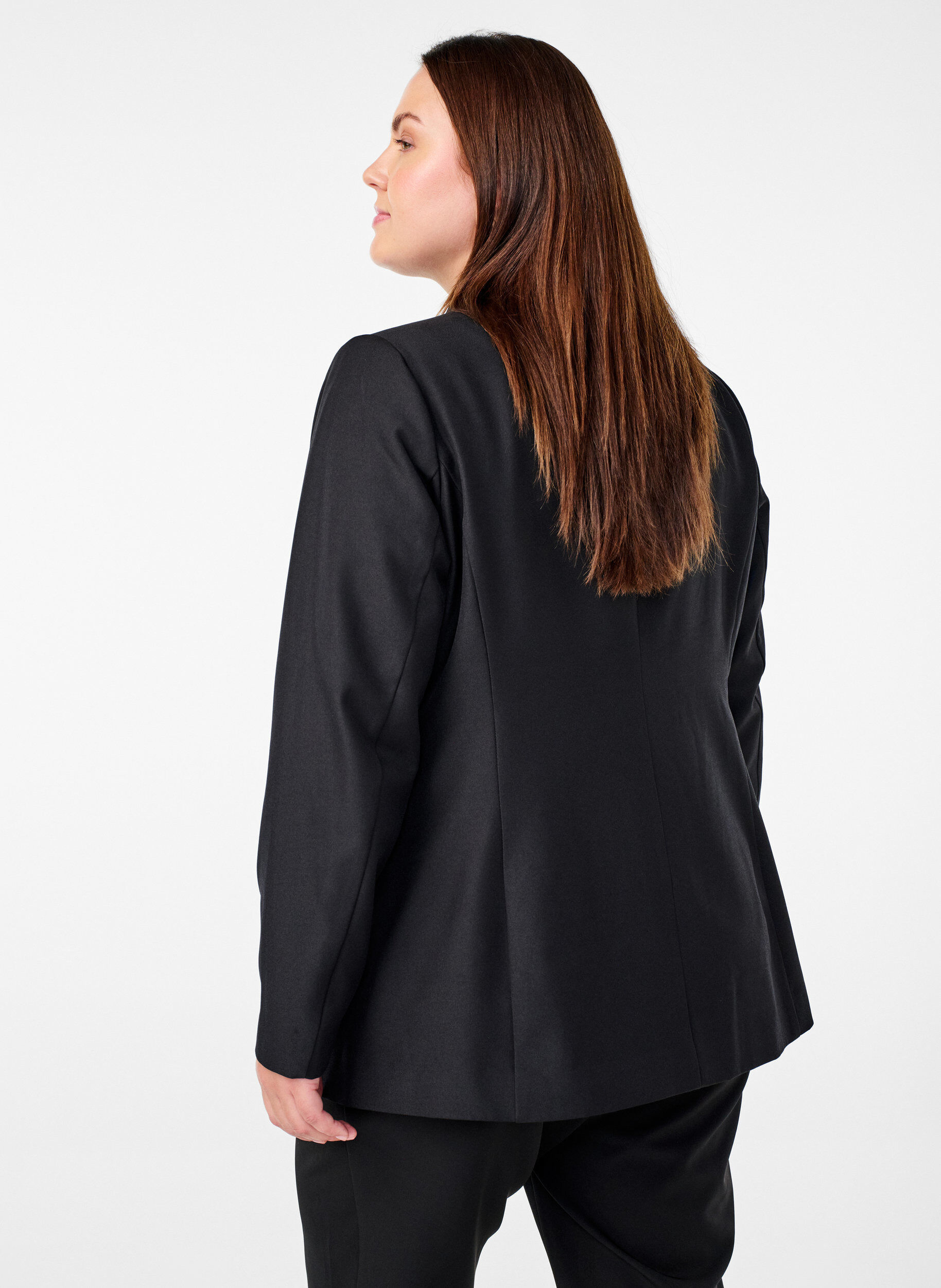 Zizzi Blazer med pailletblomster, Black, Model image number 1